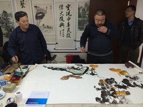 2015画家张涛、张金生在雅宝堂新春联谊会